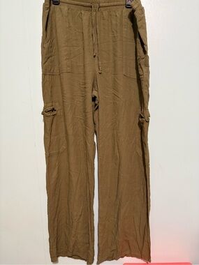 wild fable Olive-Tan Wide Leg Cargo Pants